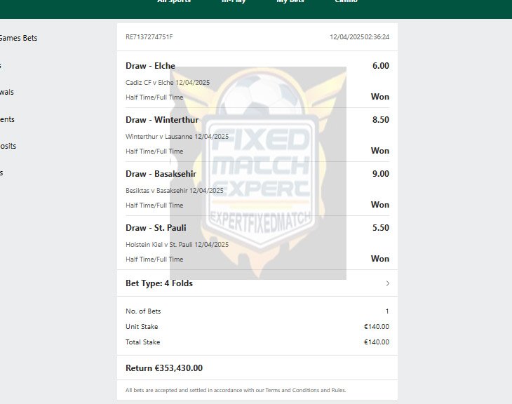 Fixed Matches 100% Sure